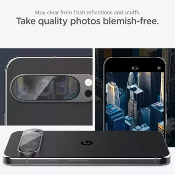 Kameraabdeckung aus gehärtetem Glas Spigen Optik.Tr „EZ Fit“ Kameraschutz 2er-Pack Google Pixel 9 Pro Kristallklar