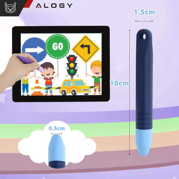 Kapazitiver Stylus-Touchstift für Bildschirme für Telefon-Tablets Alogy Stylus Pen für Kinder 10 cm Blau