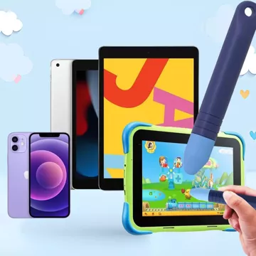 Kapazitiver Stylus-Touchstift für Bildschirme für Telefon-Tablets Alogy Stylus Pen für Kinder 10 cm Blau