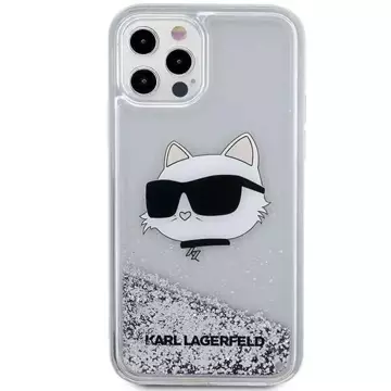 Karl Lagerfeld Handyschutzhülle KLHCP12MLNHCCS für Apple iPhone 12 /12 Pro 6.1" Silber/Silber Hardcase Glitter Choupette Head