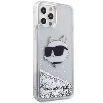 Karl Lagerfeld Handyschutzhülle KLHCP12MLNHCCS für Apple iPhone 12 /12 Pro 6.1" Silber/Silber Hardcase Glitter Choupette Head