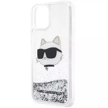 Karl Lagerfeld Handyschutzhülle KLHCP12MLNHCCS für Apple iPhone 12 /12 Pro 6.1" Silber/Silber Hardcase Glitter Choupette Head