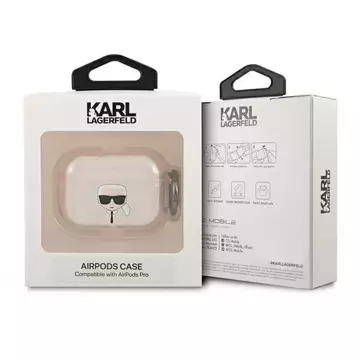 Karl Lagerfeld KLAPUKHGD AirPods Pro Cover złoty/gold Glitter Karl`s Head