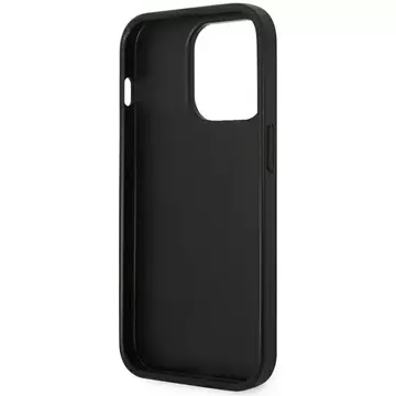 Karl Lagerfeld KLHCP14LSAPCHK Schutzhülle für Apple iPhone 14 Pro 6.1" Hardcase schwarz/schwarz Saffiano Choupette Head Patch