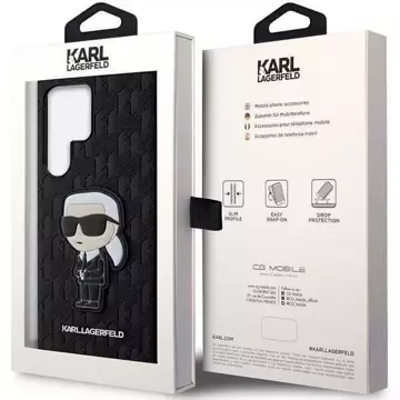 Karl Lagerfeld KLHCS23LSAKLHKPK für Samsung Galaxy S23 Ultra S918 Hardcase czarny/black Saffiano Monogram Ikonik