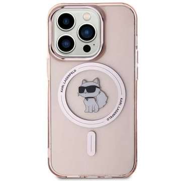 Karl Lagerfeld KLHMP15XHFCCNOP Hülle für iPhone 15 Pro Max 6,7" Rot/Pink Hardcase IML Choupette MagSafe