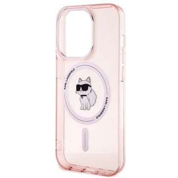 Karl Lagerfeld KLHMP15XHFCCNOP Hülle für iPhone 15 Pro Max 6,7" Rot/Pink Hardcase IML Choupette MagSafe