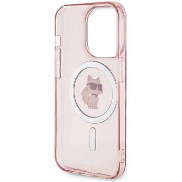 Karl Lagerfeld KLHMP15XHFCCNOP Hülle für iPhone 15 Pro Max 6,7" Rot/Pink Hardcase IML Choupette MagSafe