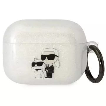 Karl Lagerfeld Kopfhörerschutzhülle für Airpods Pro Cover transparent Gliter Karl