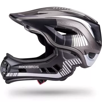 Kinderfahrradhelm mit abnehmbarem Visier Rockbros TT-32SBTG-M Größe M - grau