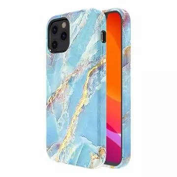 Kingxbar Marble Series elegantes Cover aus bedrucktem Marmor iPhone 12 mini blau