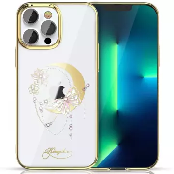 Kingxbar Moon Series Luxury Case mit Swarovski-Kristallen für iPhone 13 Pro Gold (Schmetterling)