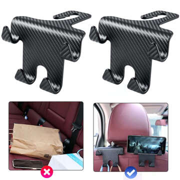 Kleiderbügelhalter, Doppel-Autohaken, 4in1, für den Sitz, Kopfstütze, Auto-Organizer, Alogy Car, 2 Stk