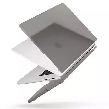 Laptoptasche UNIQ Claro für MacBook Pro 14" (2021) transparent grau/rauch mattgrau