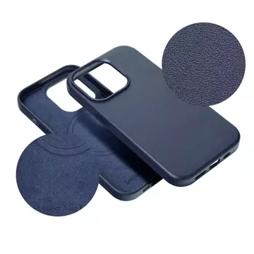 Leder Mag Cover Hülle kompatibel mit MagSafe für Apple iPhone 15 Pro Max blau