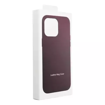 Leder-Mag-Cover für IPHONE 14 PRO dunkelviolett