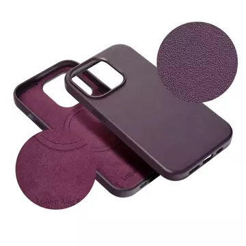 Leder-Mag-Cover für IPHONE 14 PRO dunkelviolett