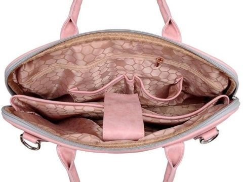 Ledertasche J.QMEI Laptophülle 15 "für MacBook Air / Pro Pink