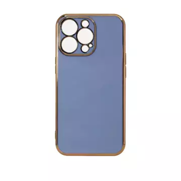 Lighting Color Case für iPhone 12 Pro Gel Cover mit goldenem Rahmen grau