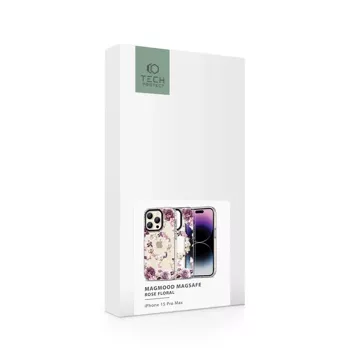 MagMood Schutzhülle für MagSafe für iPhone 15 Pro Max rosa floral