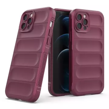 Magic Shield Case Hülle für iPhone 12 Pro elastische Panzerhülle bordeaux