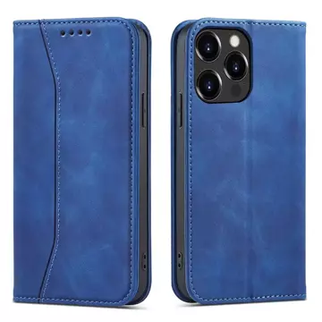 Magnet Fancy Case Case für iPhone 13 Pro Max Tasche Kartenetui Kartenhalter Blau