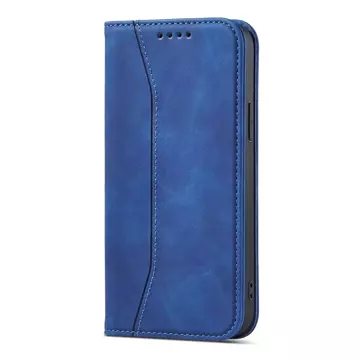 Magnet Fancy Case Case für iPhone 13 Pro Max Tasche Kartenetui Kartenhalter Blau