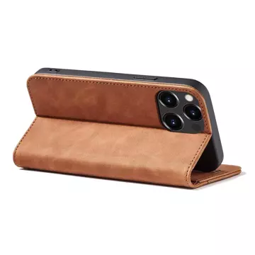 Magnet Fancy Case Hülle für iPhone 13 Pro Max Tasche Kartenetui Kartenhalter Braun