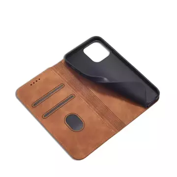 Magnet Fancy Case Hülle für iPhone 13 Pro Max Tasche Kartenetui Kartenhalter Braun