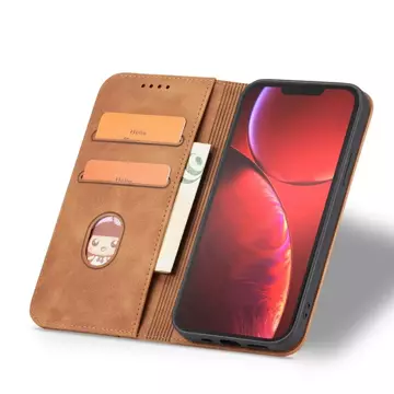 Magnet Fancy Case Hülle für iPhone 13 Pro Max Tasche Kartenetui Kartenhalter Braun