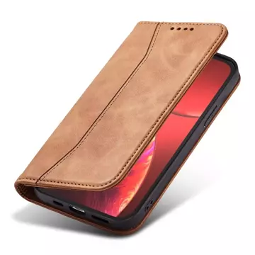 Magnet Fancy Case Hülle für iPhone 13 Pro Max Tasche Kartenetui Kartenhalter Braun