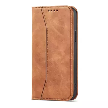 Magnet Fancy Case Hülle für iPhone 13 Pro Tasche Kartenetui Kartenständer Braun