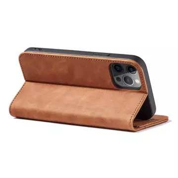 Magnet Fancy Case für iPhone 12 Pro Tasche Card Wallet Card Stand Brown