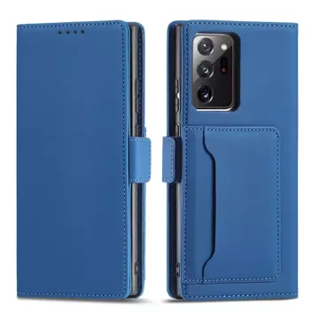 Magnet Kartenetui Hülle für Samsung Galaxy S22 Ultra Cover Card Wallet Kartenhalter Blau