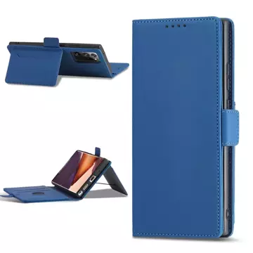 Magnet Kartenetui Hülle für Samsung Galaxy S22 Ultra Cover Card Wallet Kartenhalter Blau