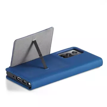 Magnet Kartenetui Hülle für Samsung Galaxy S22 Ultra Cover Card Wallet Kartenhalter Blau