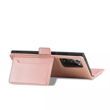 Magnet Kartenetui Hülle für Samsung Galaxy S22 Ultra Cover Card Wallet Kartenhalter Pink