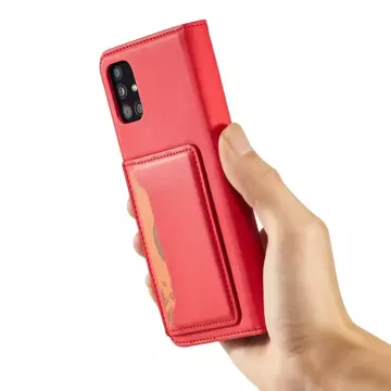 Magnet Kartenetui für Samsung Galaxy A53 5G Tasche Brieftasche Kartenhalter rot