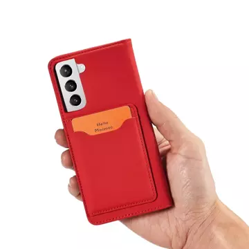 Magnet Kartenetui für Samsung Galaxy S22 (S22 Plus) Etui Geldbörse Kartenhalter Rot