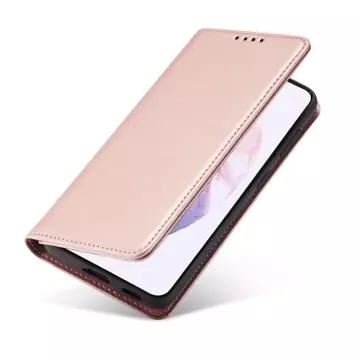 Magnet Kartenetui für Samsung Galaxy S22 (S22 Plus) Tasche Geldbörse Kartenhalter Pink