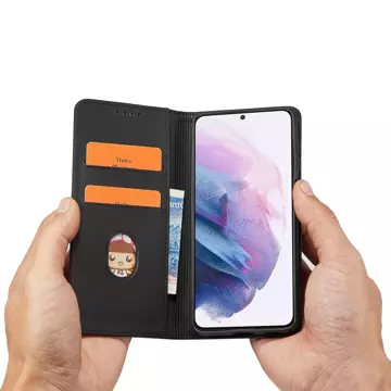 Magnet Kartenetui für Samsung Galaxy S22+ (S22 Plus) Tasche Wallet Kartenhalter Schwarz