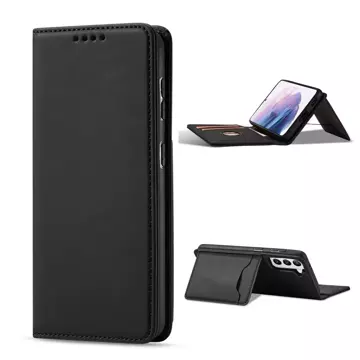 Magnet Kartenetui für Samsung Galaxy S22+ (S22 Plus) Tasche Wallet Kartenhalter Schwarz