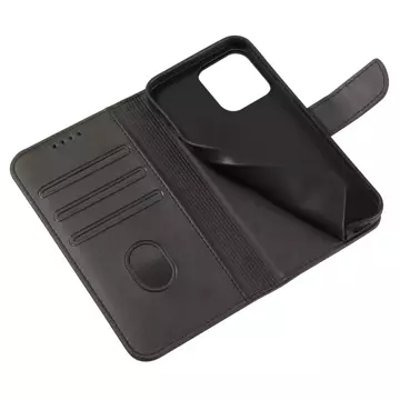 Magnet Phone Case für iPhone 13 Pro Max elegante Hülle mit Flipcover und Standfunktion schwarz