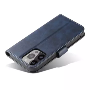 Magnet Phone Case für iPhone 13 Pro elegante Hülle mit Flipcover und Standfunktion blau