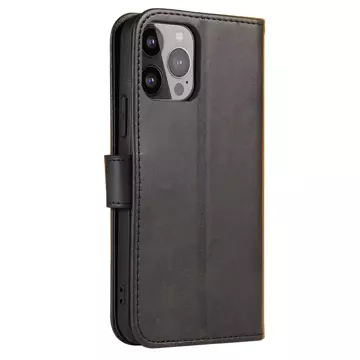 Magnet Phone Case für iPhone 14 Plus elegante Hülle mit Flipcover und Standfunktion schwarz