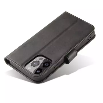 Magnet Phone Case für iPhone 14 Plus elegante Hülle mit Flipcover und Standfunktion schwarz