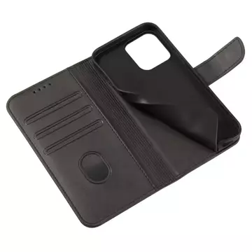 Magnet Phone Case für iPhone 14 Plus elegante Hülle mit Flipcover und Standfunktion schwarz