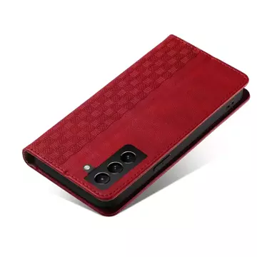 Magnetband Hülle Hülle für Samsung Galaxy S22 (S22 Plus) Tasche Geldbörse Mini Lanyard Anhänger Rot