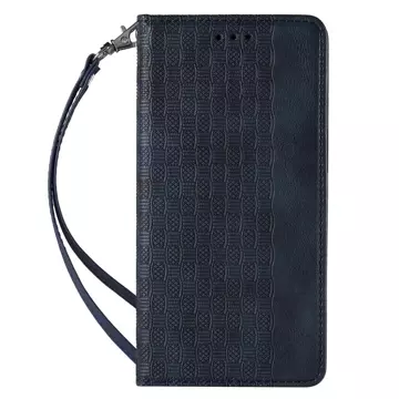 Magnetband Hülle Hülle für Samsung Galaxy S22 Tasche Geldbörse Mini Lanyard Anhänger Blau