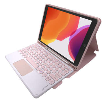 Magnetic Alogy Bluetooth-Tastatur-Federmäppchen für Apple iPad 10.2 2019/2020/2021 7/8 / 9Gen Pink